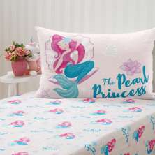 Jogo de Cama Kids Solteiro 2 Pçs Microfibra 88x188x30cm Sereia
