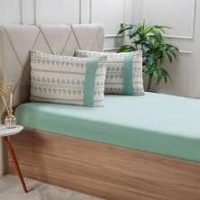 Jogo de Cama King Malha 3 Pçs Bella Cama New 190x200cm Verde