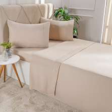 Jogo de Cama King Serenitá 4 Pçs Bordado Festonê 193x203x40cm Beach