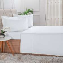 Jogo de Cama Queen Hotelaria 4 Pçs 158x198cm Branco
