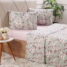 Jogo de Cama Solteiro Cotton Touch 3 Peças 88x188x30cm Joy