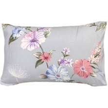 Jogo de Fronha Microfibra Estampada 47x70cm Lilás Flores