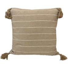 Kit 2 Almofada Pompom Decorativa 45x45cm Linho
