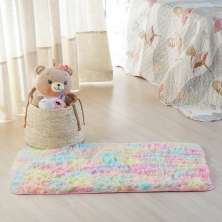 Kit 2 Tapete Infantil Antiderrapante Fluffy Rainbow 50x100cm Rainbow