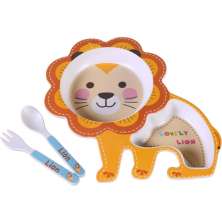 Kit Alimentação Funny 3 Peças Prato Garfo e Colher Leão