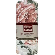 Kit Cobre Leito Casal Ultra Lisse Estampado 210x230 Flowers Pink