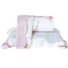 Kit Cobre Leito Rolinho Casal + Porta Travesseiro Toque Macio Ballet