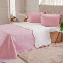 Kit Cobre Leito Solteiro Ultra Lisse Lisa New 160x220cm Silver Pink