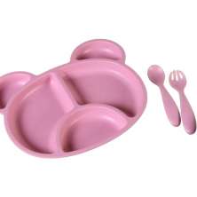 Kit de Alimentação 3 Peças Fibra de Bambu  Rosê