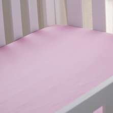 Lençol de Berço com Elástico Malha 100% Algodão 125g/m² 70x130x15cm Rosa