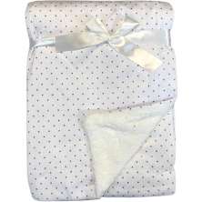 Manta Baby Oportunity Dupla Face Flannel e Sherpa 75x100cm Branco/Cinza