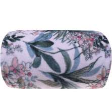 Manta Plush Casal Microfibra Toque Flannel 180x220cm Branco Folhagem