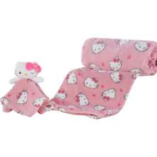 Manta com Naninha Coral Fleece Turma da Hello Kitty 75x100cm Hello Kitty Pink