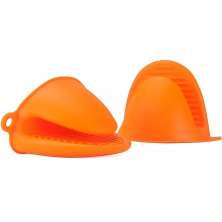 Par de Protetor de Dedos de Cozinha em Silicone Laranja