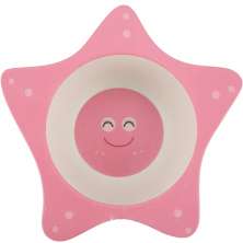 Prato Decorado para Bebê Fibra de Bambu Rosa