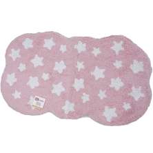 Tapete Quarto Infantil 60x100cm Rosa Estrela