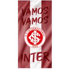 Toalha de Praia Times de Futebol Internacional 70x140cm Vamos Vamos Inter