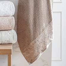 Toalha de Rosto Broderie 50x75cm 100% Algodão 400g/m² Marrom