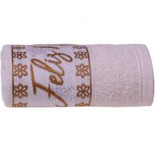Toalha de Rosto Feliz Natal Bordada Jacquard 45x68cm Pérola