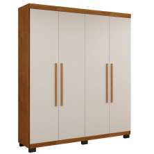 Guarda Roupa 4 Portas 3 Gavetas Master Benetil Cinamomo Off White