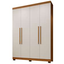 Guarda Roupa 4 Portas New Master Benetil Cinamomo/Off White