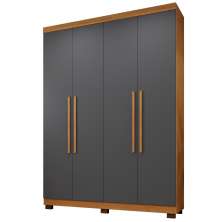 Guarda Roupa 4 Portas New Master Benetil Cinamomo/Platinum
