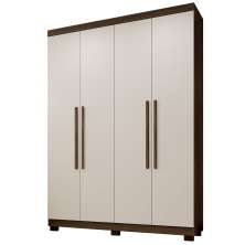 Guarda Roupa 4 Portas New Master Benetil Imbuia/Off White