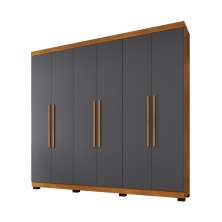 Guarda Roupa 6 Portas New Master Benetil Cinamomo/Platinum
