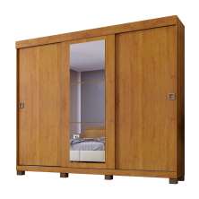 Guarda Roupa Casal 3 Portas 6 Gavetas Com Espelho Firenze Benetil Cinamomo