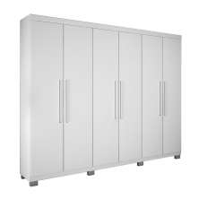 Guarda Roupa Casal 6 Portas 4 Gavetas Master Benetil  Branco