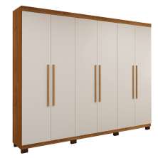 Guarda Roupa Casal 6 Portas 4 Gavetas Master Benetil  Cinamomo/Off White