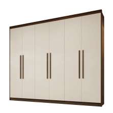 Roupeiro Veneza 6 Portas 4 Gavetas Benetil Imbuia/Off White