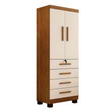Multiuso Roupeiro Maia 2 Portas 4 Gavetas com Chave Benetil Cinamomo Off White