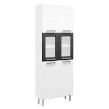 Paneleiro Multipla I 6 Portas Branco e Preto