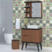 Conjunto de Banheiro Berton Capri 0,65cm Marquina/camelo