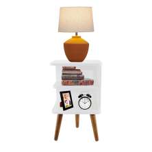 Mesa de Cabeceira Apoio de Cama Criado Retro Prateleira Decoração Quarto