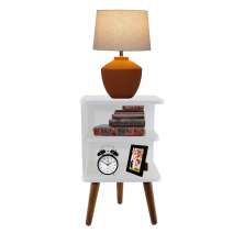 Mesa de Cabeceira Apoio de Cama Criado Retro Prateleira Decoração Quarto