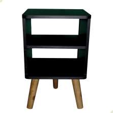 Mesa de Cabeceira Retro Prateleira Decorativa Branca Pé Palito