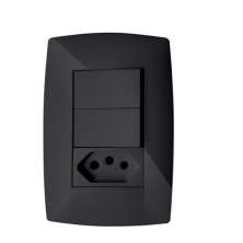 Cj Interruptor Duplo Paralelo + Tomada 20A 4X2 - Blux Home Grafite