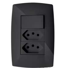 Cj Interruptor Simples + Tomada Dupla 10A 4X2 - Blux Home Grafite