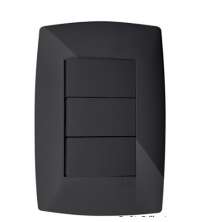 Cj Interruptor Triplo ( 1 Simples + 2 Paralelos ) 4X2 - Blux Home Grafite