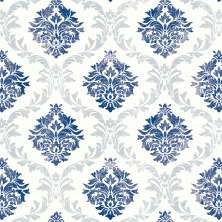 Papel de Parede Arabesco Cinza e Azul (950x52)