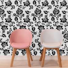 Papel de Parede Bloom Preto E Branco