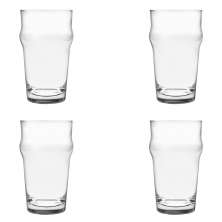 Jogo com 4 Copos para Cerveja Nonic Transparente 400 ml