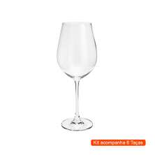 Kit com 6 Taças de Água Bella Columba Transparente 650 ml