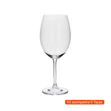 Kit com 6 Taças de Água Colibri Transparente 580 ml