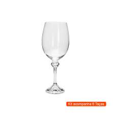 Kit com 6 Taças de Água Elisa Transparente 450 ml