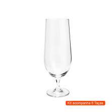 Kit com 6 Taças de Cerveja Bella Columba Transparente 470 ml