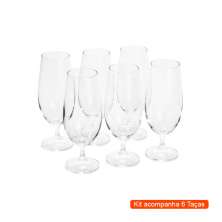 Kit com 6 Taças de Cerveja Colibri Transparente 380 ml