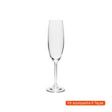 Kit com 6 Taças de Champagne Colibri Transparente 220 ml